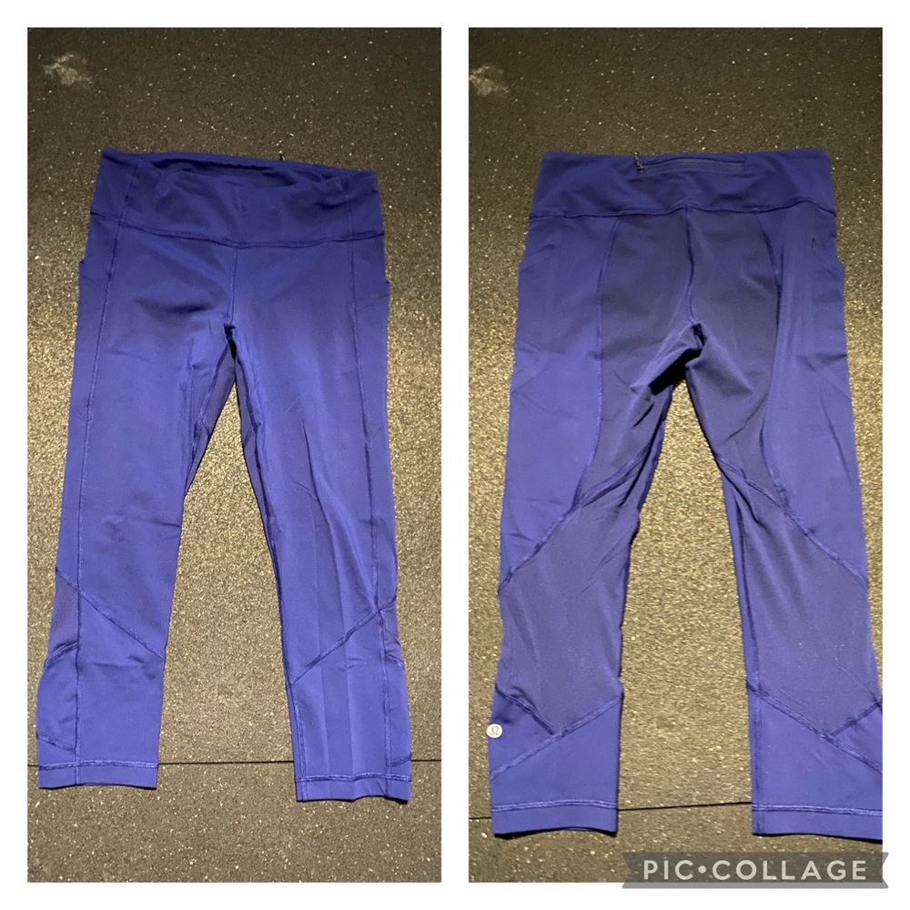 Lululemon Pace Rival/Speed Up Crop Sz8 Blue